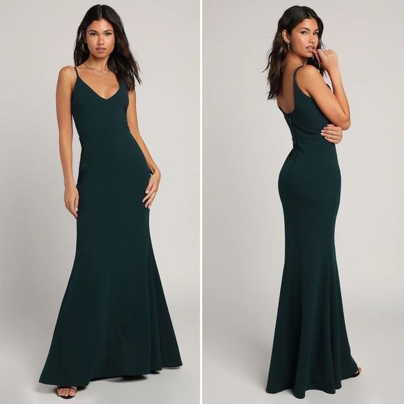 Lulus Dresses & Skirts - Lulu’s Infinite Glory Forest Green Maxi Dress Size XS